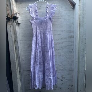 Hill House purple Nap Dress with Ruffled Sleeves